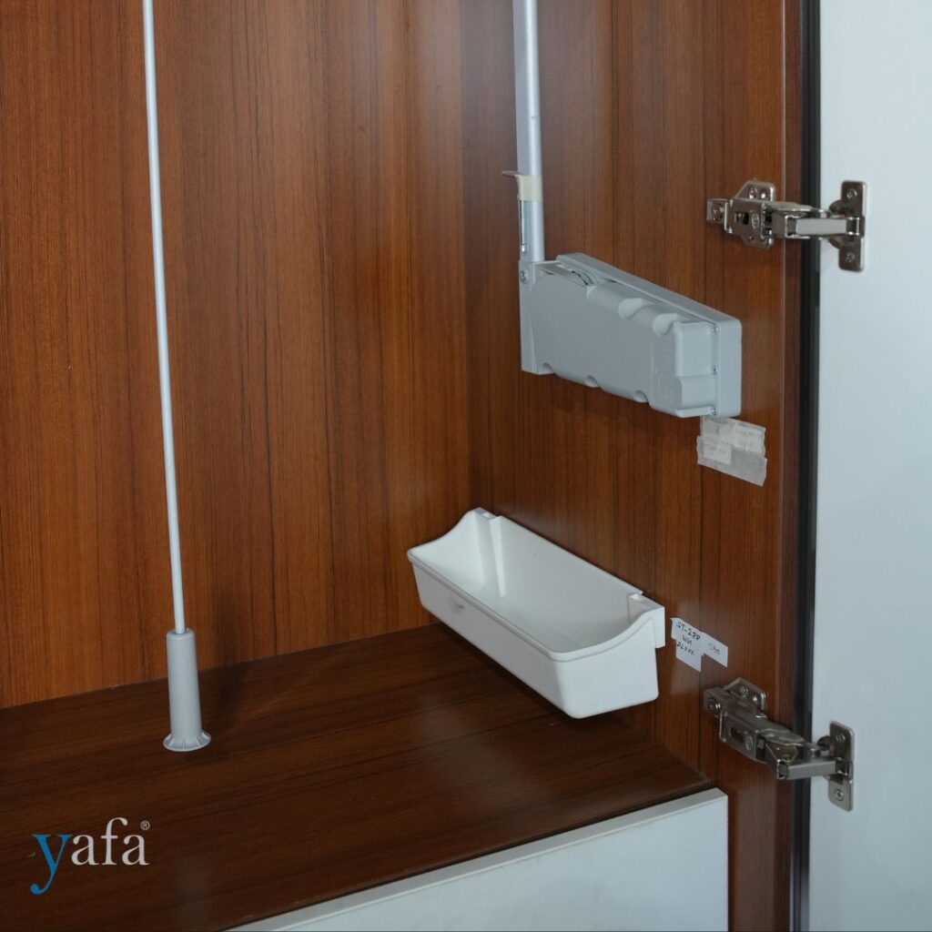 Yafa wardrobe pull out lifts with baby latch for child safety cabinet lock