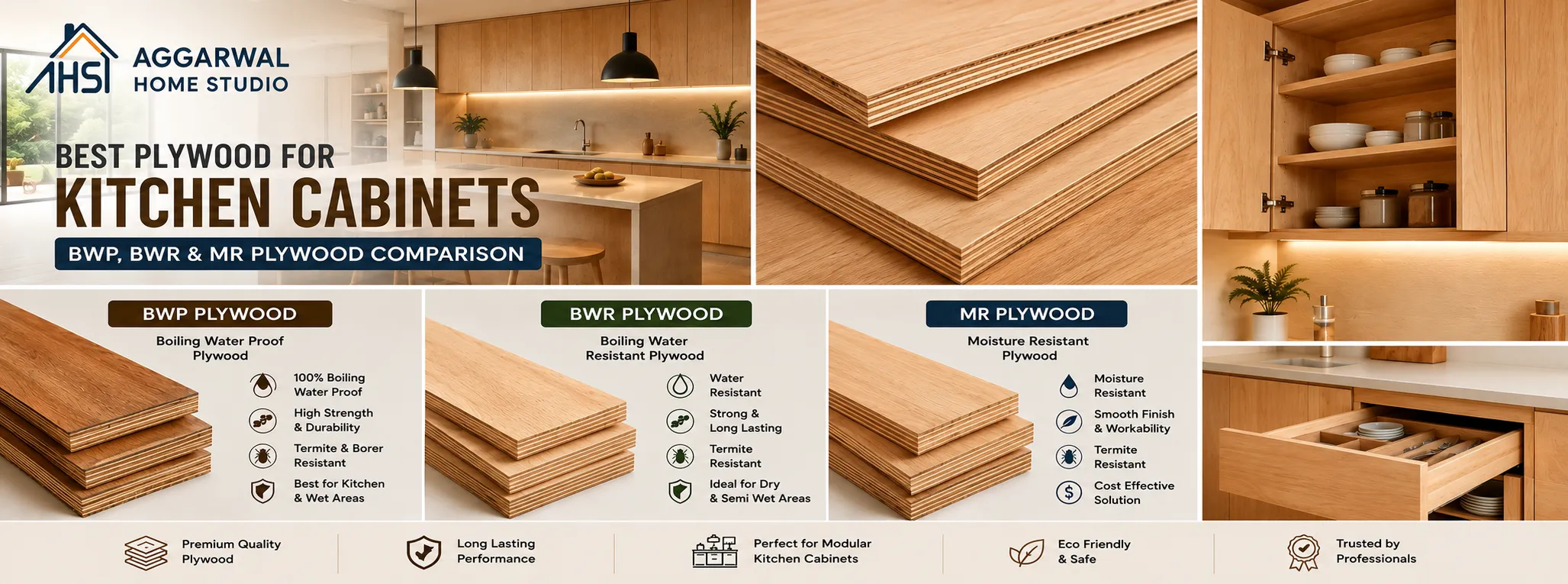Best plywood for kitchen cabinets – BWP, BWR and MR plywood comparison